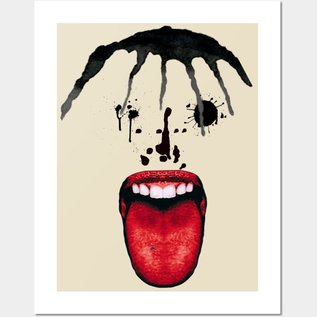 Lick my Ink - Big Red Tongue Wall Art by TJWDraws